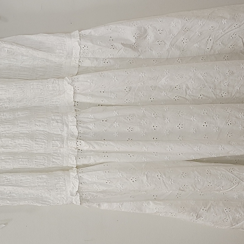 Gap × DÔEN 100% Cotton  Eyelet Midi Dress  Elegant White  Dress Size Meduim - Picture 13 of 16